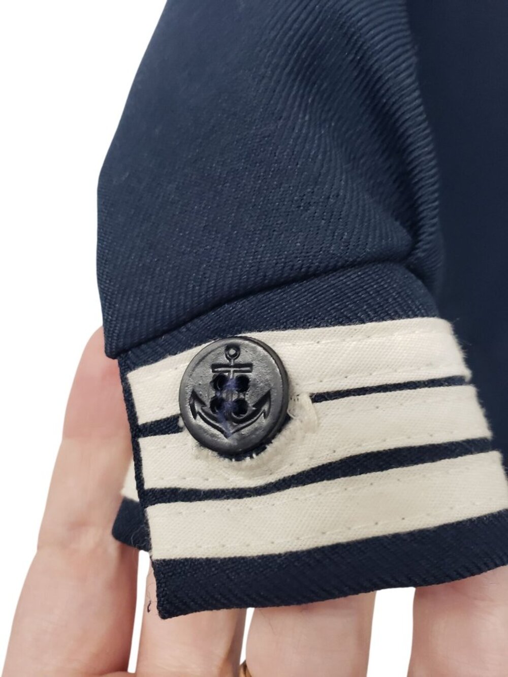 Vintage R Gee Navy Blue Sailor Shirt Top Embroidered Patch Boys Kids 4T Costume - Picture 4 of 13